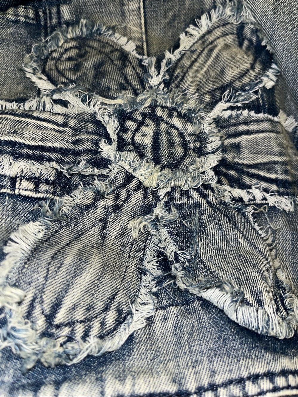 🦋BlueVelvet XL Denim Floral Patch Overalls BV003 - Picture 11 of 11